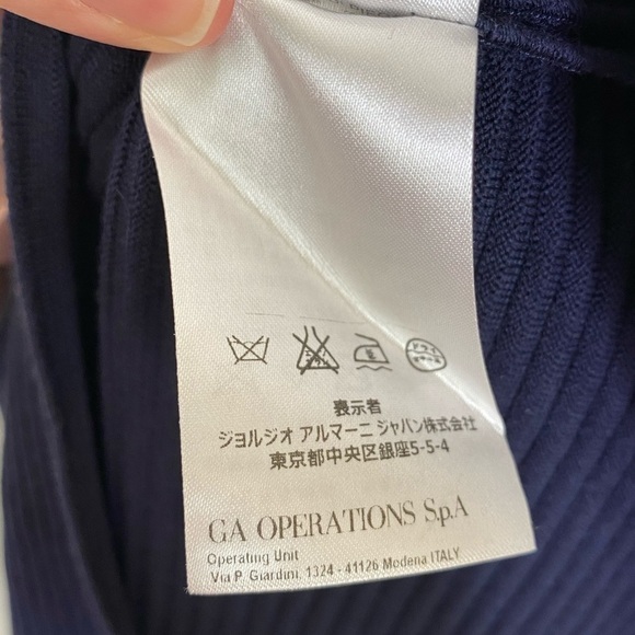 GIORGIO ARMANI SQUARE NECK PLEATED SLEEVELESS WOOL DRESS - Picture 7 of 11